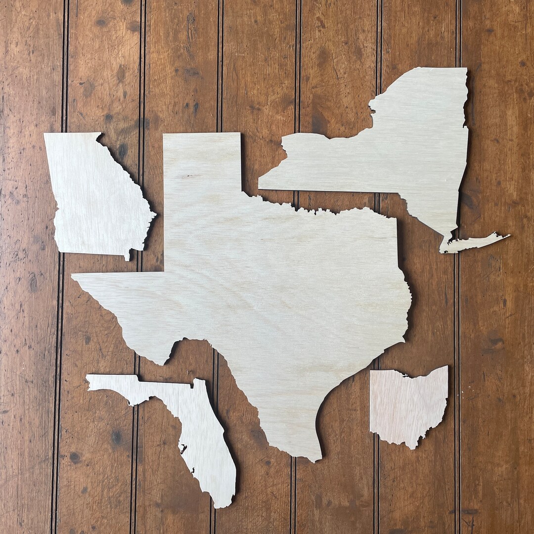 Wooden State Cutout Shape for Signs, Wood State Cutout, Wood State Home