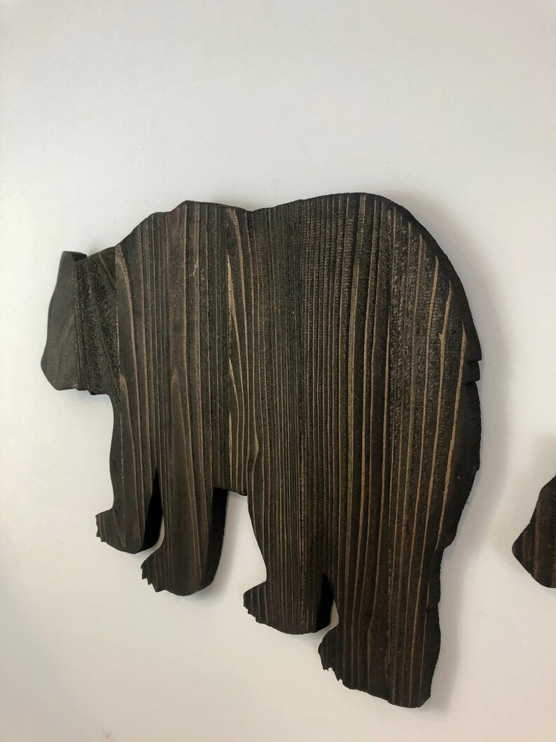 Wood Bear Decor, Wooden Bear Cutout, Rustic Bear, Farmhouse Bear, Smokey Mountain Bear, Wooden Bear, Mama Bear Sign, Baby Bear Cutout image 8