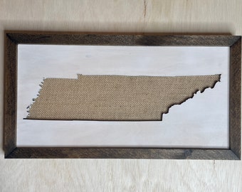 Tennessee Rustic Wood State, Burlap Wooden Tennessee State, Rustic Tennessee, Tennessee Sign, Tennessee Decor, Texas Burlap State