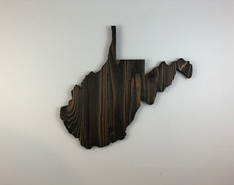 West Virginia Cutout, Wooden West Virginia State, Rustic West Virginia, West Virginia Sign, West Virginia Art, West Virginia Decor, WV