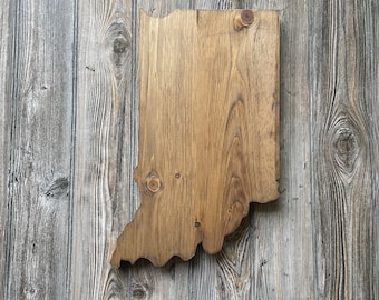 Indiana Rustic Wood State, Wooden Indiana State, Rustic Indiana, Indiana Sign, Indiana Art, Indiana Cutout, Indiana State Decor, IN Design