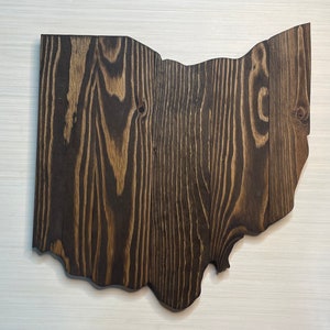 Ohio Rustic Wood Plaque, Wooden Ohio Plaque, Rustic Ohio, Ohio Sign, Ohio Cutout, Ohio Decor, OH State Decor, OH Design