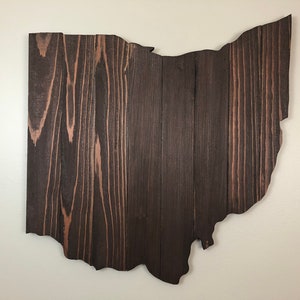 Ohio Rustic Wood State, Wooden Ohio State, Rustic Ohio, Ohio Sign, Ohio Art, Ohio Decor, OH State Decor, OH Design