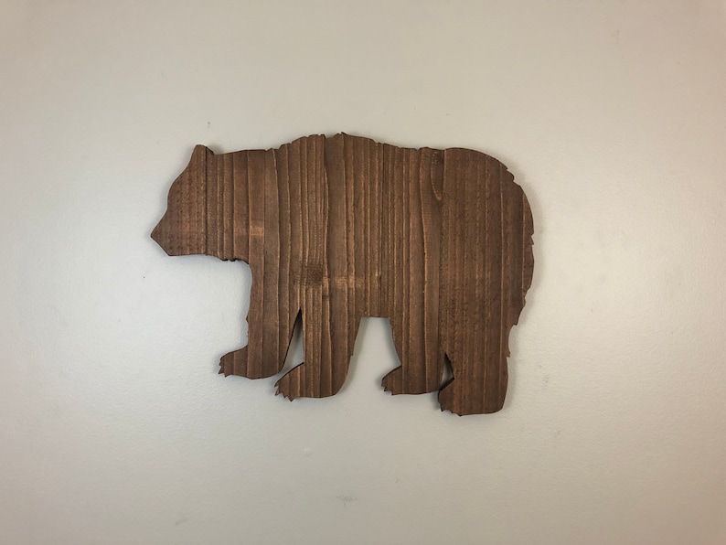 Wood Bear Decor, Wooden Bear Cutout, Rustic Bear, Farmhouse Bear, Smokey Mountain Bear, Wooden Bear, Mama Bear Sign, Baby Bear Cutout image 5