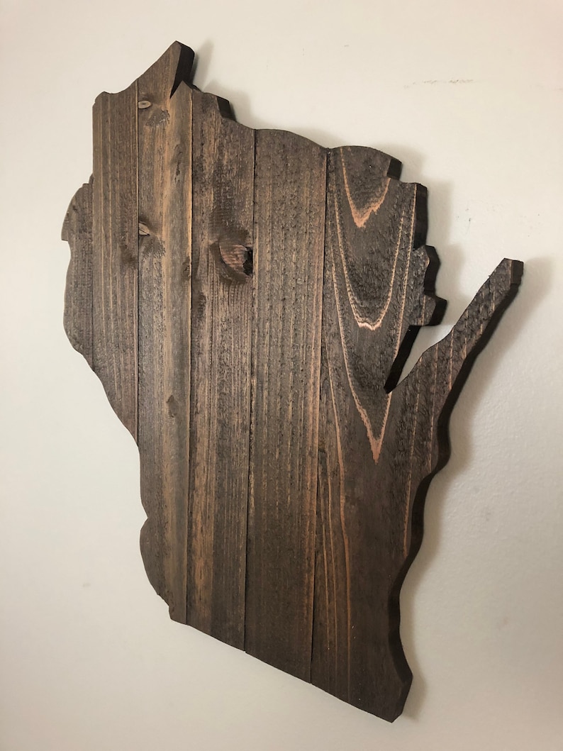 Wisconsin Rustic Wood State, Wooden Wisconsin State, Rustic Wisconsin ...