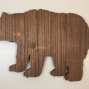 Wood Bear Decor, Wooden Bear Cutout, Rustic Bear, Farmhouse Bear, Smokey Mountain Bear, Wooden Bear, Mama Bear Sign, Baby Bear Cutout image 2