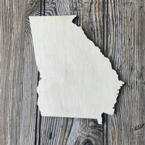 Georgia Wooden State Cutout Shape for Signs, Georgia Wood State Cutout, Wood State Home Decor, Blank Sign Accents, Georgia State Wall Decor