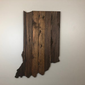 Indiana Rustic Wood State, Wooden Indiana State, Rustic Indiana, Indiana Sign, Indiana Art, Indiana Decor, Indiana State Decor, IN Design