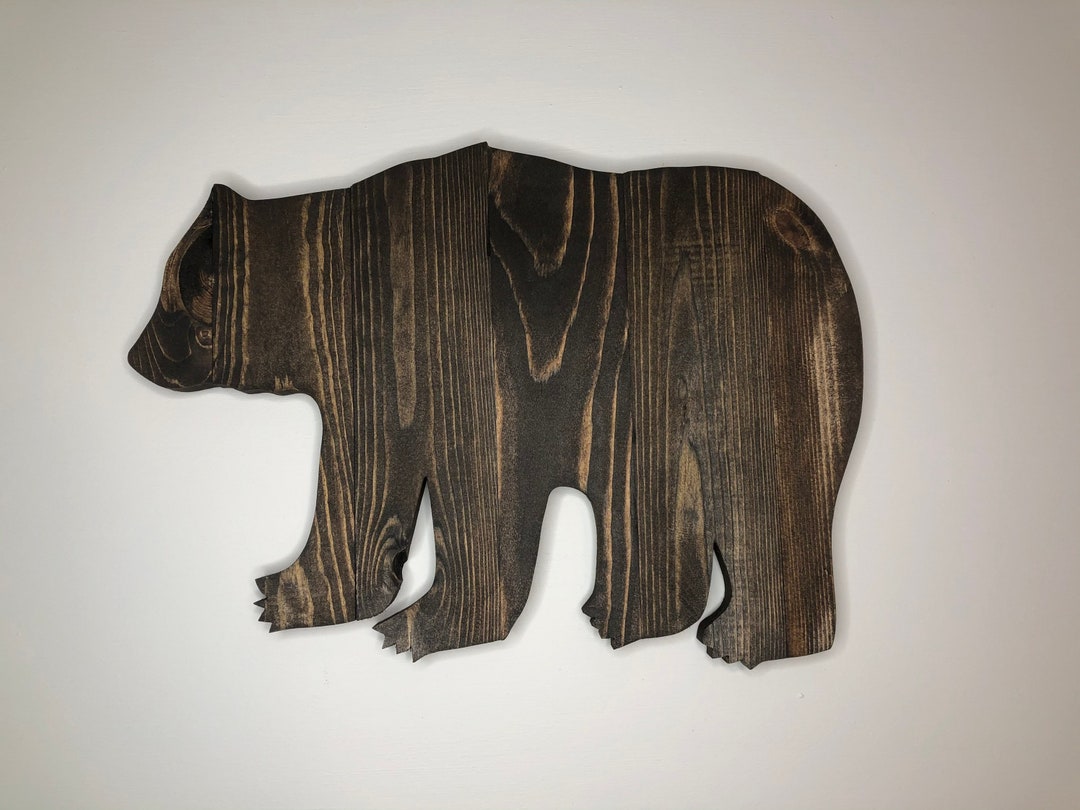 Wood Bear Decor, Wooden Bear Cutout, Rustic Bear, Farmhouse Bear