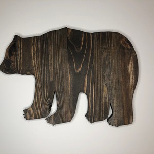 Wood Bear Decor, Wooden Bear Cutout, Rustic Bear, Farmhouse Bear, Smokey Mountain Bear, Wooden Bear, Mama Bear Sign, Baby Bear Cutout image 1