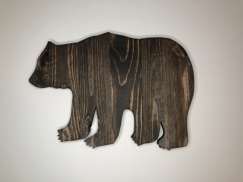 Wood Bear Decor, Wooden Bear Cutout, Rustic Bear, Farmhouse Bear, Smokey Mountain Bear, Wooden Bear, Mama Bear Sign, Baby Bear Cutout image 1