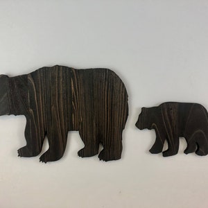 Famille d’ours en bois, découpe d’ours en bois, ours rustique, ours de ferme, ours de Smokey Mountain, ours en bois, signe d’ours de maman, découpe d’ours de bébé