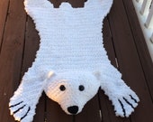 Crochet Bear Skin Rug, Polar Bear Rug, Made to order, you choose color