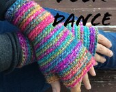 Aurora Borealis Fingerless Mittens, crochet Fingerless gloves