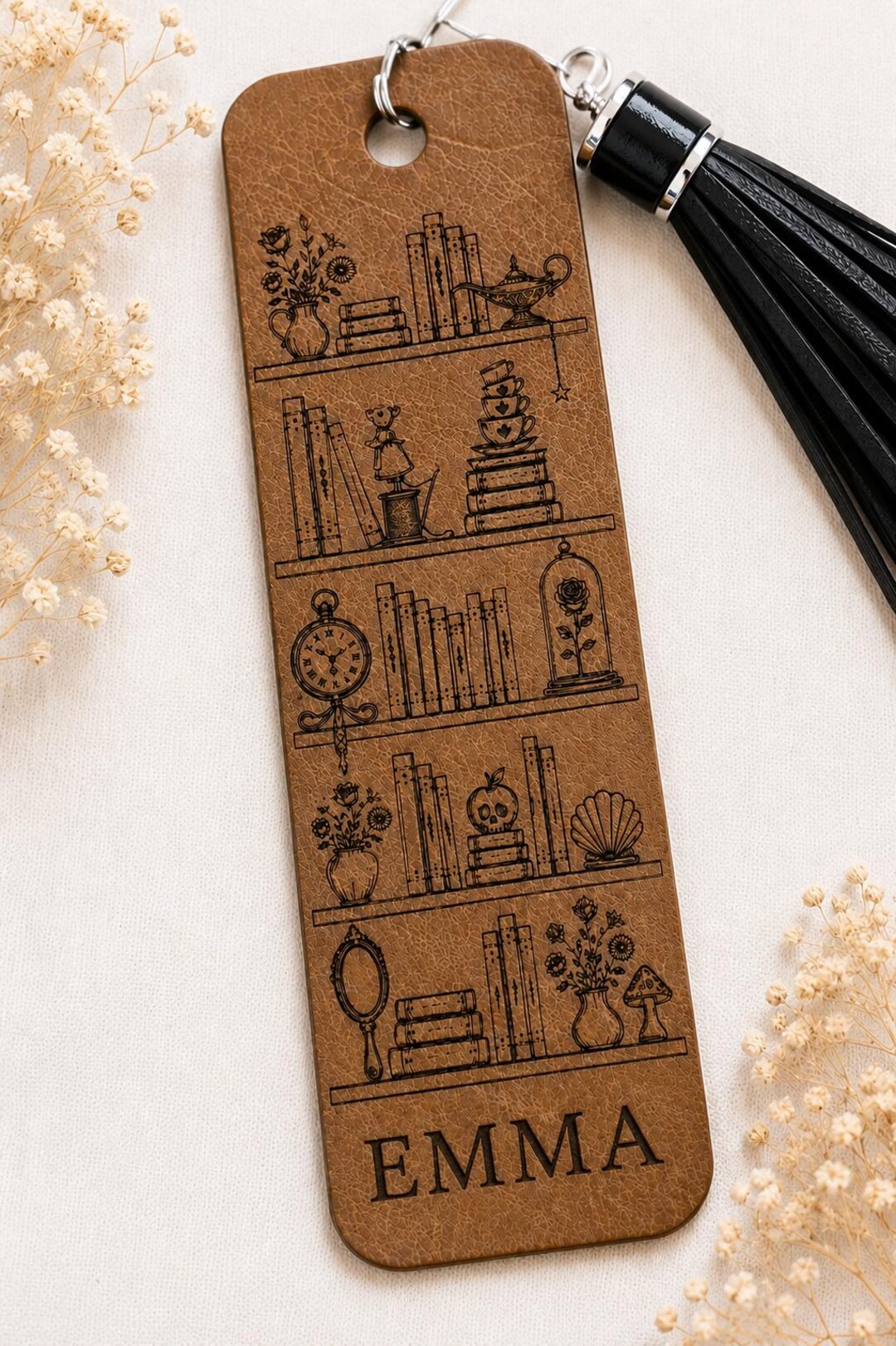 Personalized Storybook Bookmark | Fairytale Bookshelf Bookmark | Cozy ...