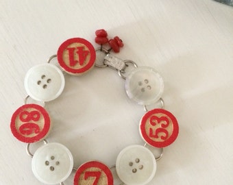 Repurposed Button and Game Piece Bracelet