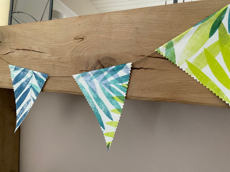DOUBLE SIDED Handmade, Adjustable, Weather resistant Oilcloth, pvc Bunting/Banner, Outdoor/Indoor. Gift idea/mothers day zdjęcie 2