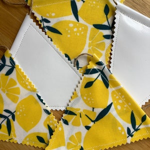DOUBLE SIDED Handmade, Adjustable, Weather resistant Oilcloth, pvc Easter Bunting/Banner, Gift idea