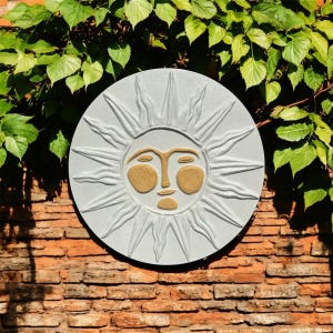 White - Yellow Celestial Concrete Hanging Sun - Bright Day