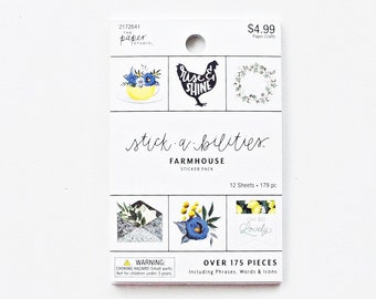 Farmhouse Stickabilities Sticker Pack, Foil Stickers, Planner Stickers, Sticker Book, Planner Organization