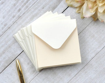Ivory Mini Envelopes, Blank Mini Cards, Cream Envelopes, Bridal Shower Advice Cards, Set of 10