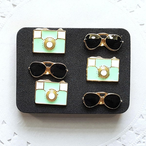 Camera and Sunglasses Pushpins, Decorative Pushpins, Novelty Pushpins, Fun Thumbtacks