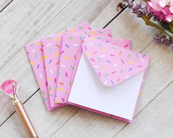 Sprinkles Mini Envelopes, Small Envelopes, Gift Enclosure Cards, Blank Cards, Favor Cards, Small Stationery, Set of 4