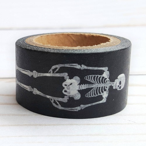 Halloween Washi Tape, Skeleton Craft Tape, Planner Sticker, Craft Tape, Decorative Craft Tape, Scrapbook Embellishment, Gift Wrap Tape