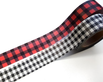 Plaid Washi Tape, Buffalo Plaid Washi Tape, Red and Black Washi Tape