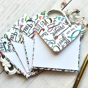 Christian Mini Envelopes, Christian Note Cards, Baptismal Note Cards, Enclosure Cards, Blank Cards, Christian Stationery, Set of 4 image 5
