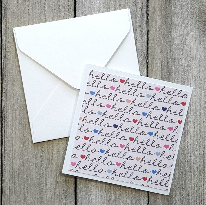 Hello Mini Cards Set of 4 Small Stationery Enclosure Cards