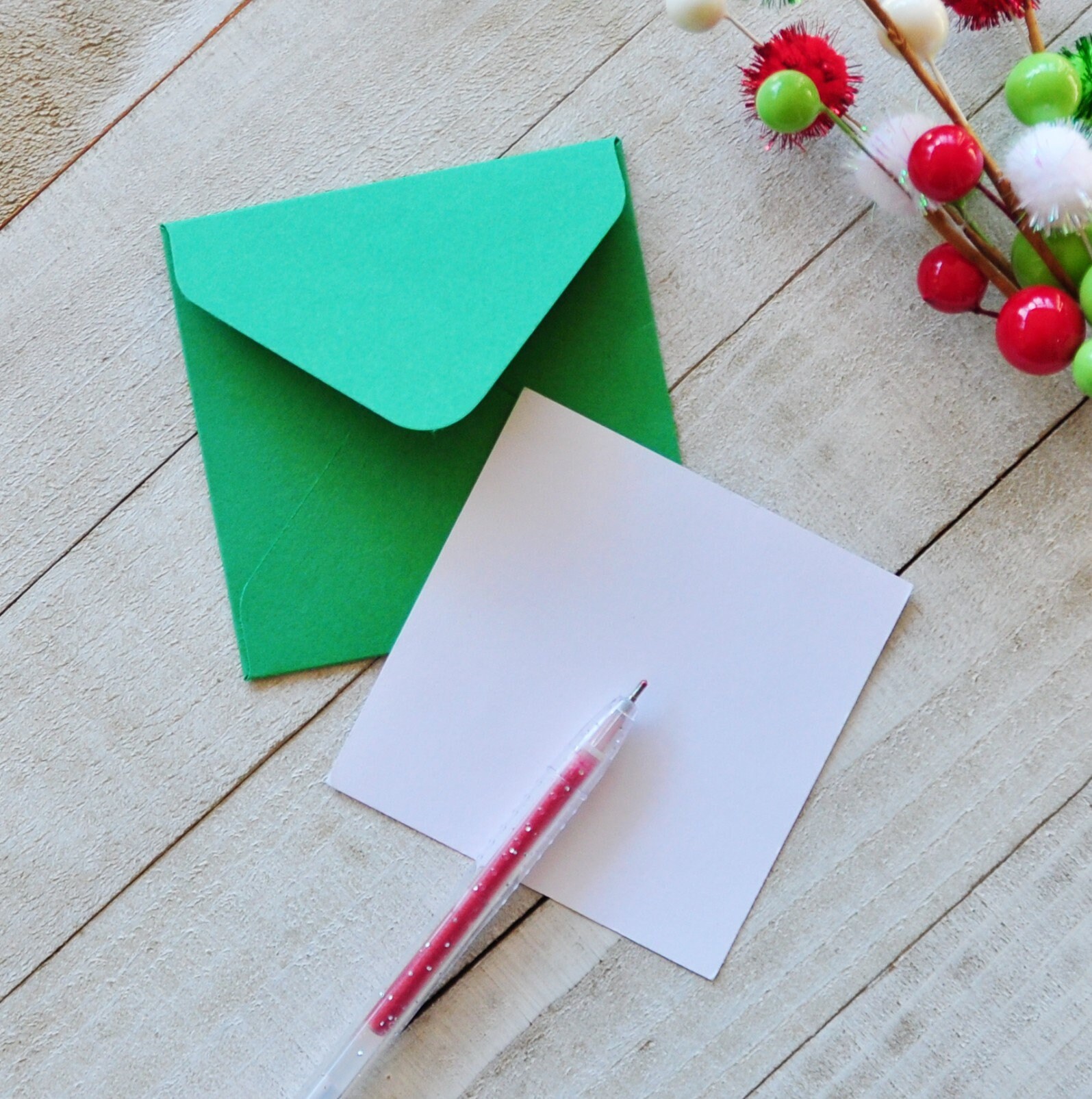 Red and Green Mini Envelopes Blank Mini Cards Christmas | Etsy
