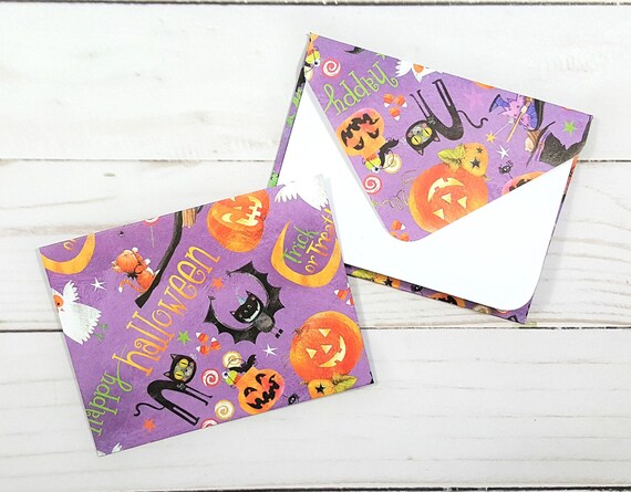 Halloween Mini Envelopes Childrens Blank Cards Classroom