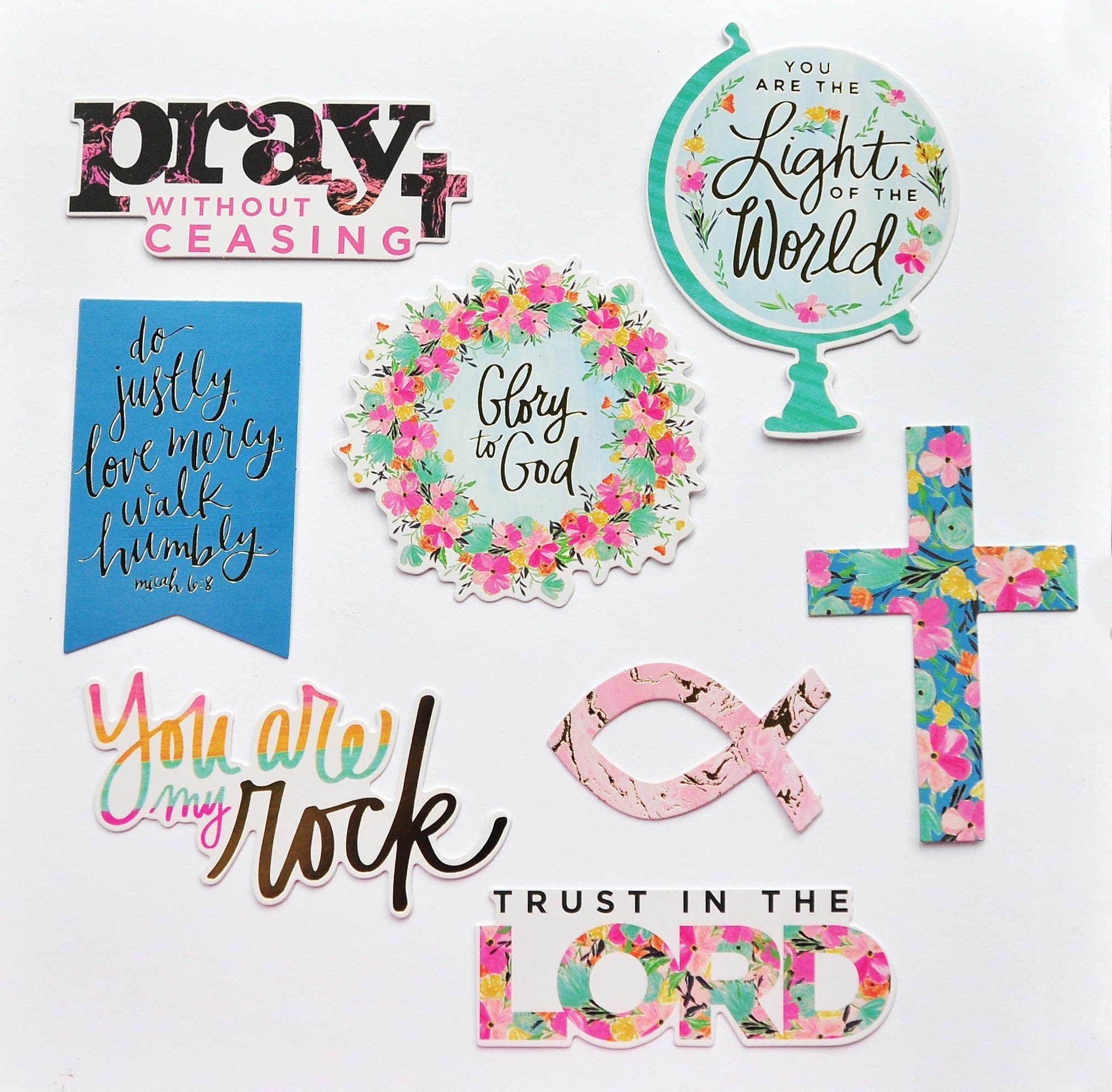 Faith Die Cut Stickers, Christian Stickers, Thick Bible Stickers, Planner  Stickers, Scrapbook Embellishment, Stickabilities 