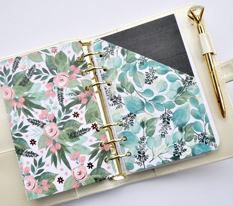 Floral Planner Pocket Folders Personal Planner Dividers Set Etsy