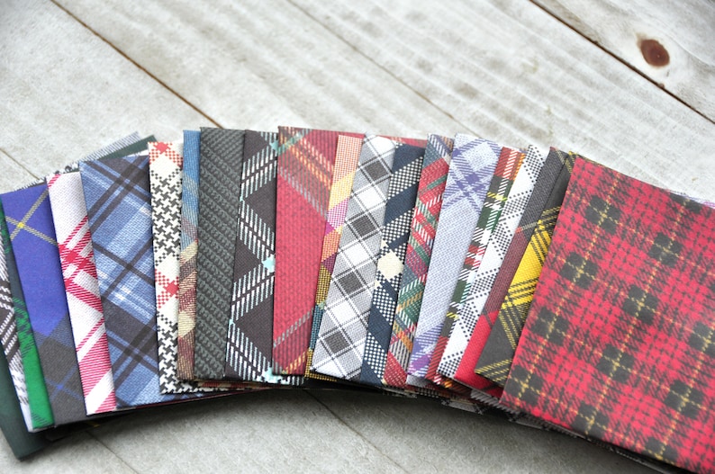 Blank Cards Small Stationery Assorted Plaid Mini Envelopes Plaid Note Cards Set of 28 Favor Cards Christmas Gift Enclosures