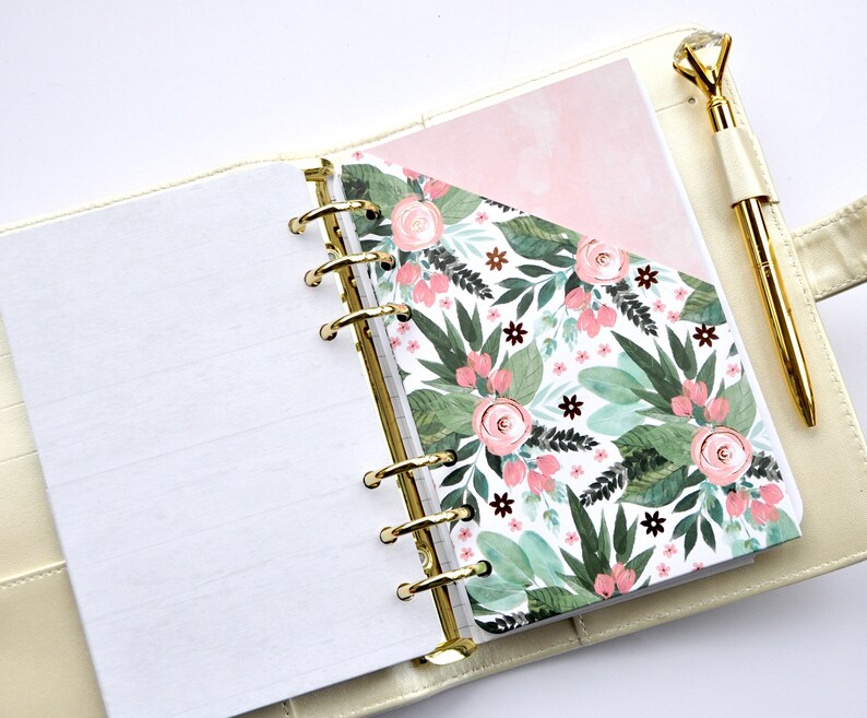 Floral Planner Pocket Folders Personal Planner Dividers Set Etsy