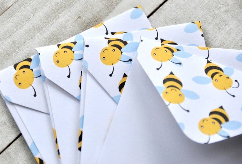 Bee Mini Envelopes, Honey Bee Favors, Gift Enclosure Cards, Bumble Bee ...