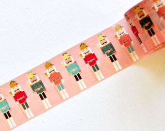 Nutcracker Washi Tape, Planner Stickers, Washi Paper Tape, Decorative Craft Tape, Scrapbook Embellishment, Gift Wrap Tape, Christmas Washi