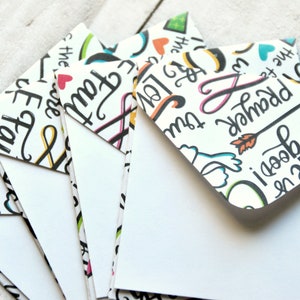 Christian Mini Envelopes, Christian Note Cards, Baptismal Note Cards, Enclosure Cards, Blank Cards, Christian Stationery, Set of 4 image 3