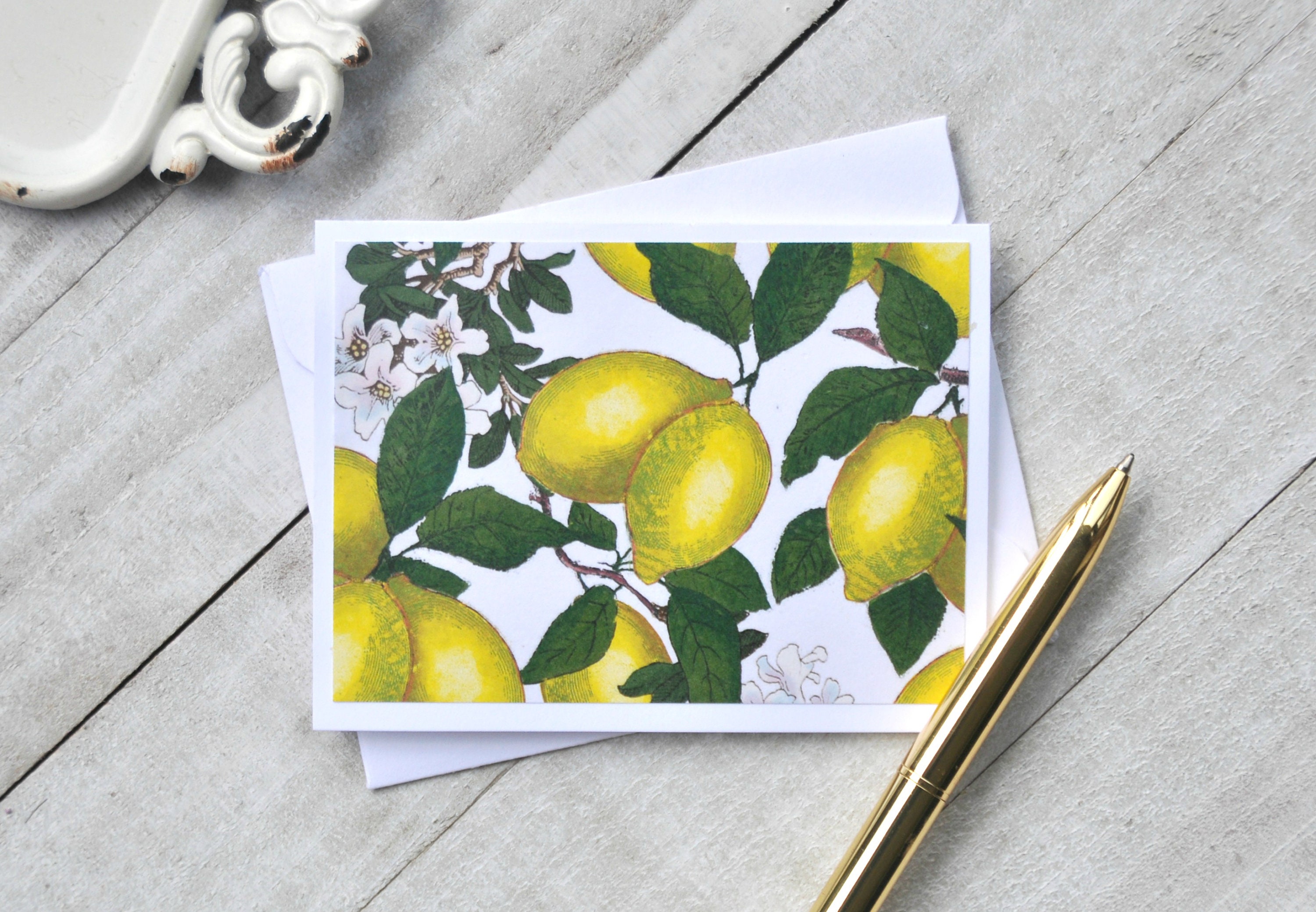 Lemon Cards Small Fruit Cards Gift Cards Hostess Cards Etsy