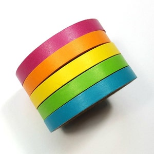 Bright Rainbow Washi Tape, Slim Planner Tape, Washi Paper Tape, Decorative Craft Tape, Scrapbook Embellishment