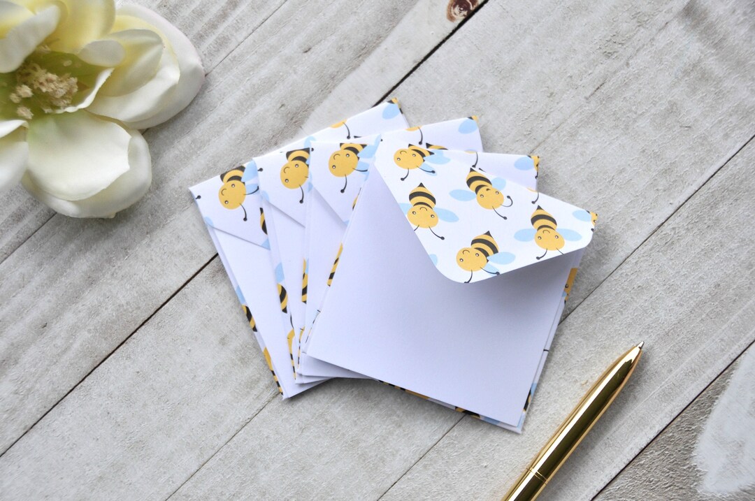 Bee Mini Envelopes, Honey Bee Favors, Gift Enclosure Cards, Bumble Bee ...
