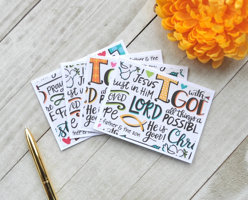 Christian Mini Cards, Christian Note Cards, Vacation Bible School Cards ...