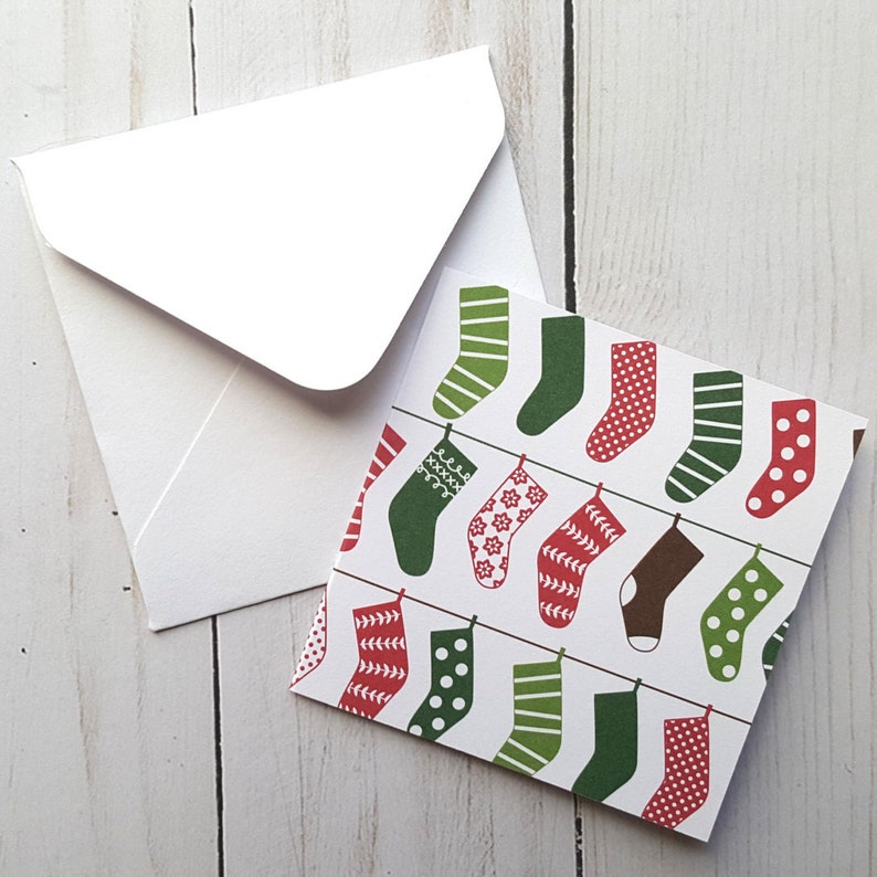 Christmas Mini Cards Stocking Cards Small Christmas Note Etsy