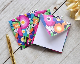 Mini enveloppes florales, mini cartes vierges, enveloppes d’enceinte, enveloppes florales, enveloppes toute occasion, ensemble de 4