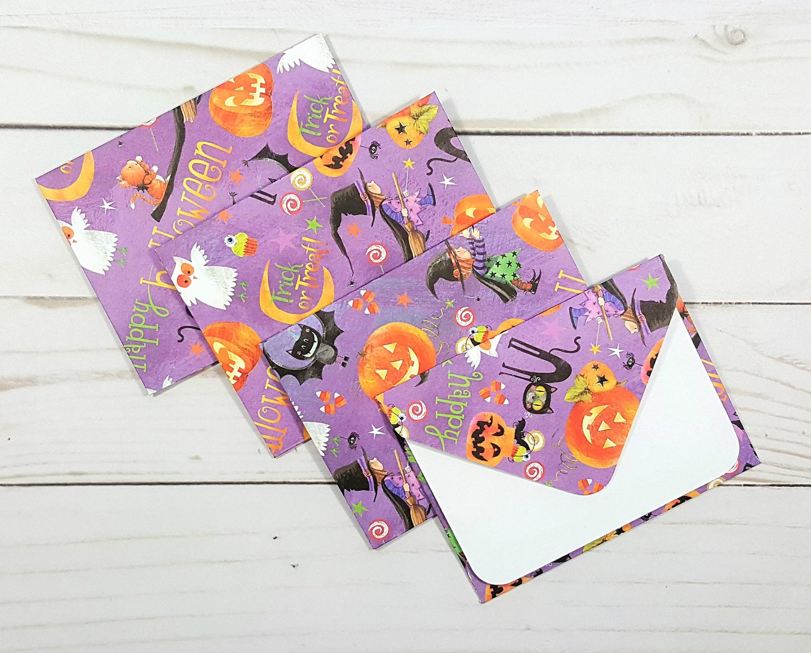 Halloween Mini Envelopes Childrens Blank Cards Classroom Etsy