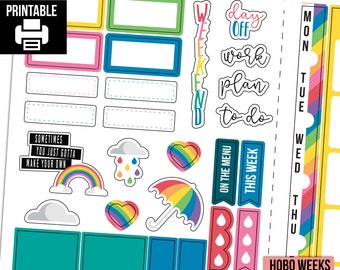 PRINTABLE | Rainbow - Hobonichi Weeks Weekly Planner Sticker Kit
