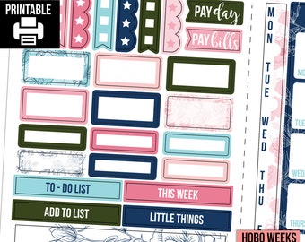 PRINTABLE Tiki Hobonichi Weeks Weekly Sticker Kit | Etsy