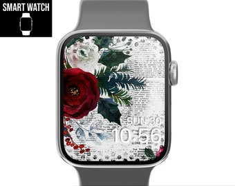 WATCH FACE | Holiday Floral - Smart Watch Face Wallpaper